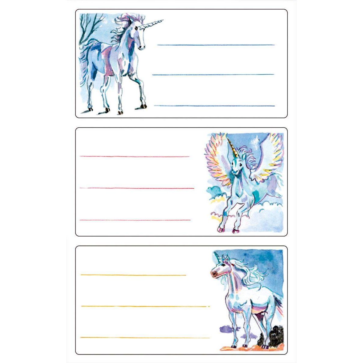 Avery Zweckform Z-Design 59195, Buchetiketten, Einhorn, 9 Aufkleber