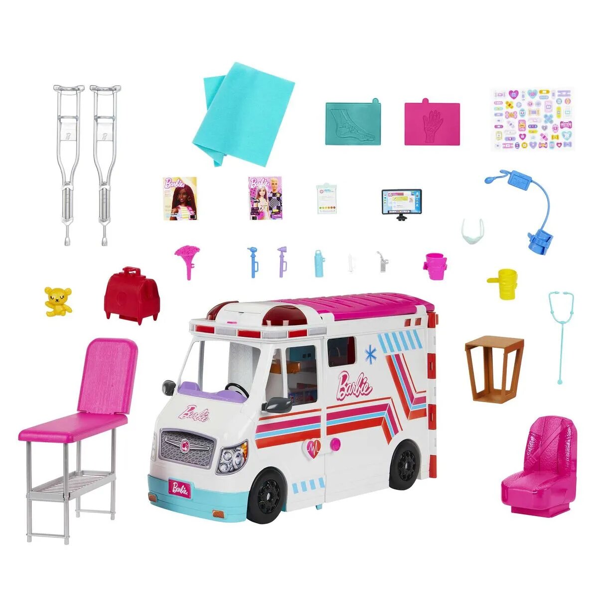 Barbie 2-in-1 Krankenwagen Spielset (mit Licht & Geräuschen)
