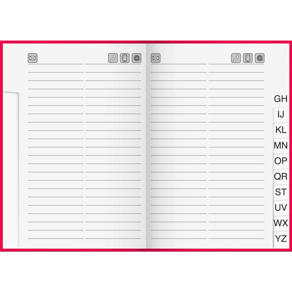 BRUNNEN Adressbuch A5 großes Register, sortiert: 1 Stück, 4-fach