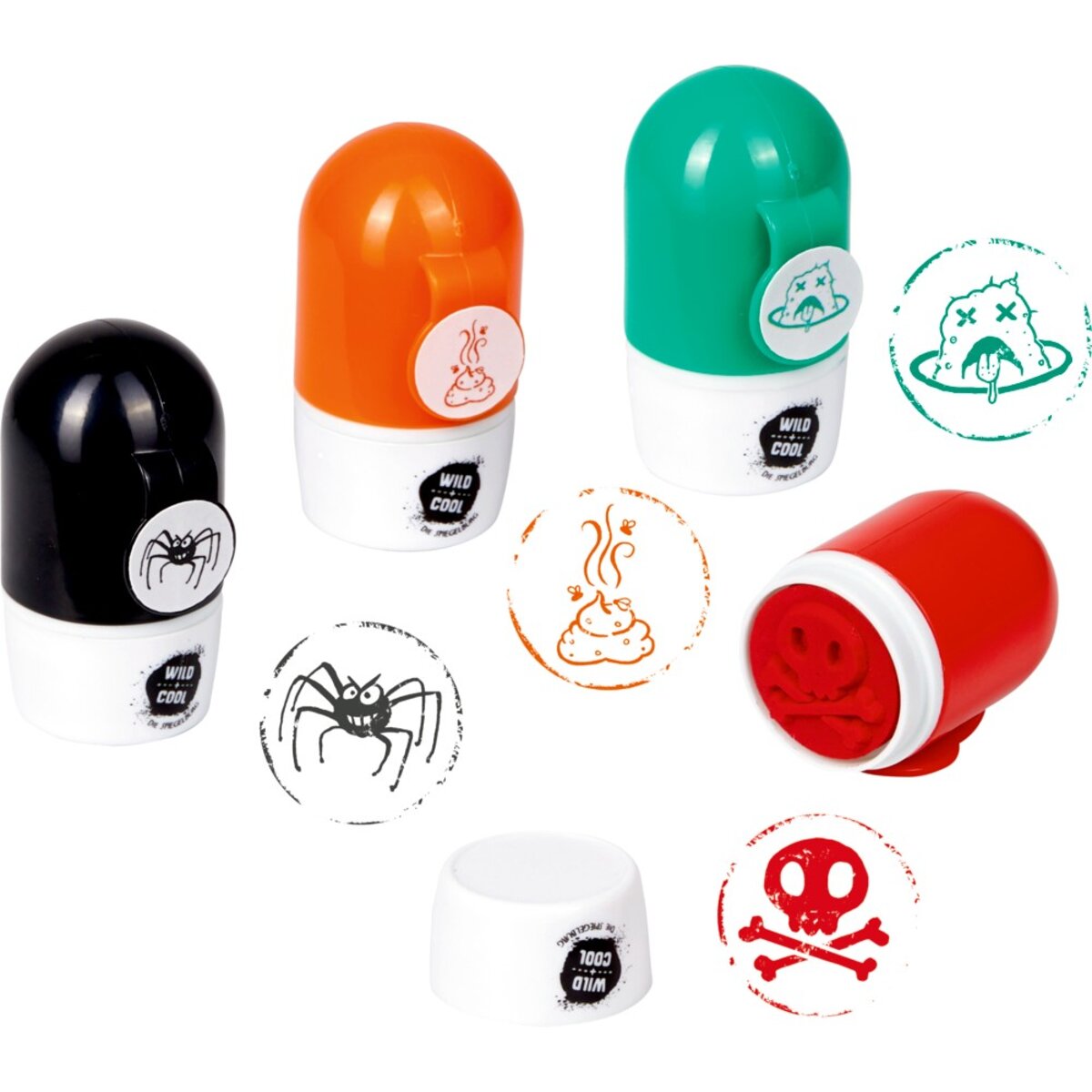 Coppenrath Verlag Ekel-Stempel Wild+Cool, 1 Stück, 4-fach sortiert
