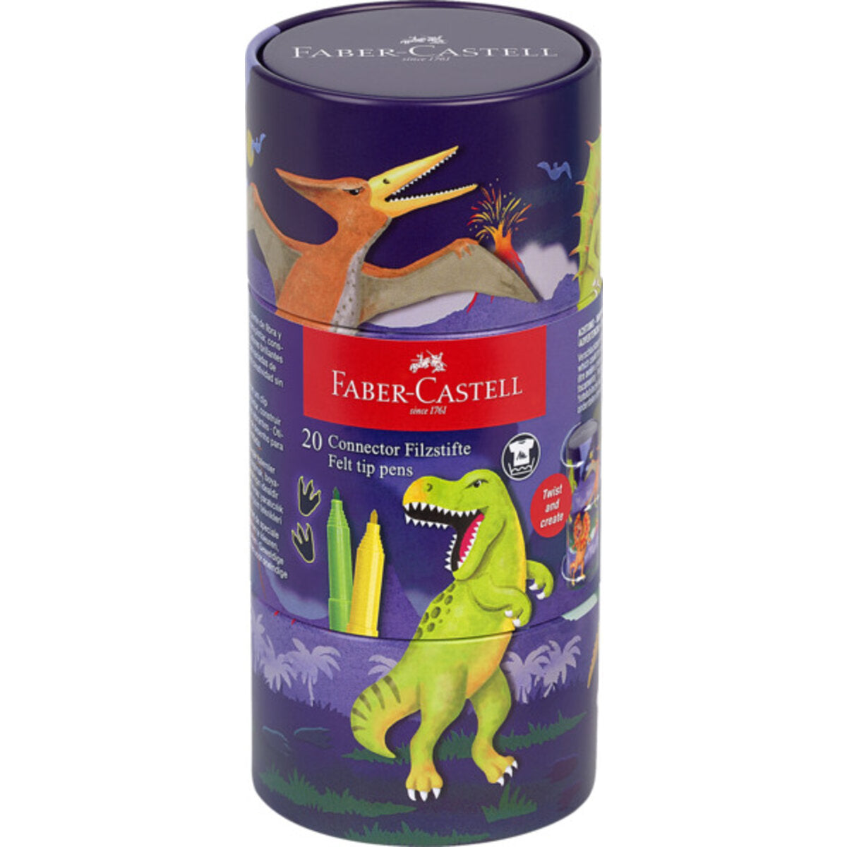 Faber-Castell Filzstift Connector Dino 20 Stifte