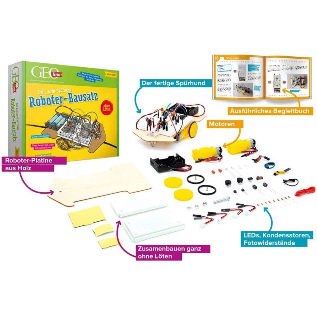 Franzis GEOlino - Roboter-Bausatz - Linienspürhund - zum Stecken