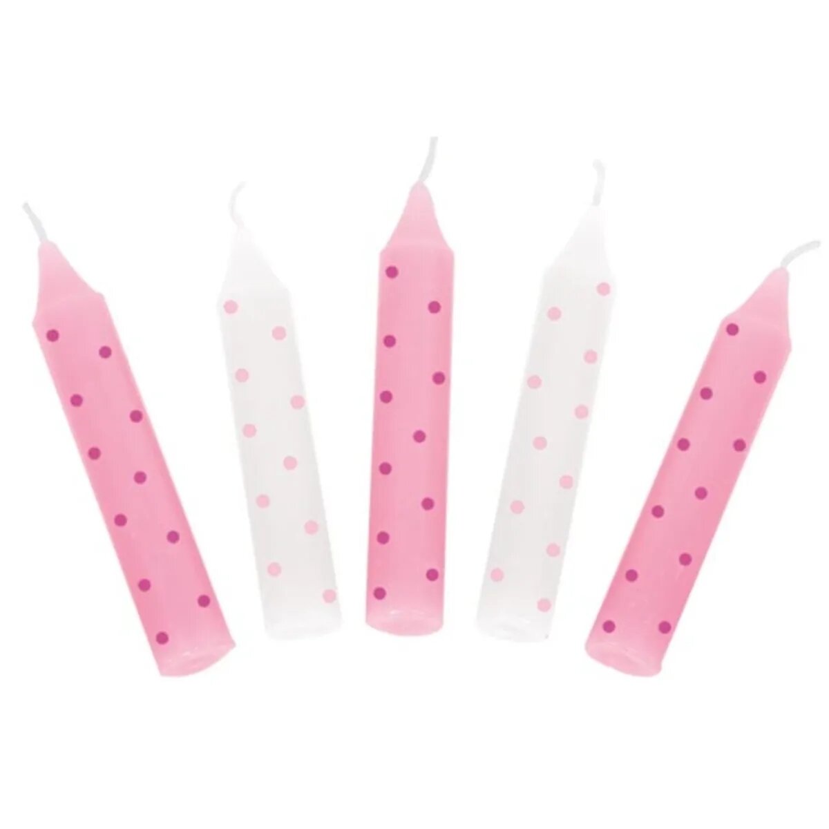 goki Geburtstagskerzen-Set, rosa gepunktet