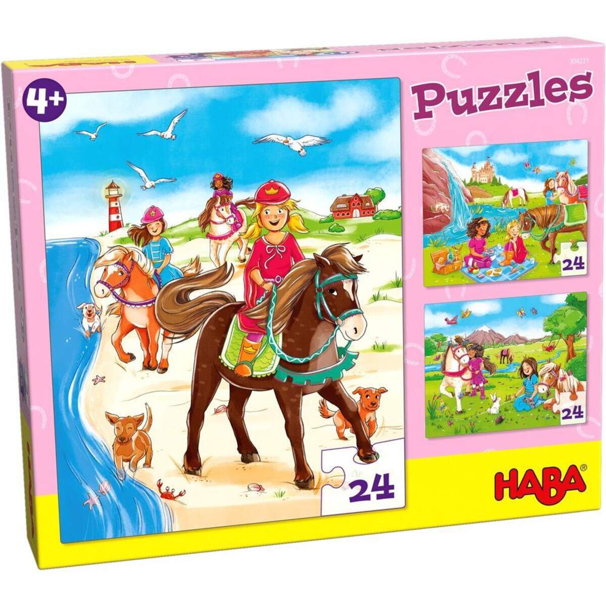 HABA 304221 Puzzle Pferdefreundinnen, 3x24 Teile