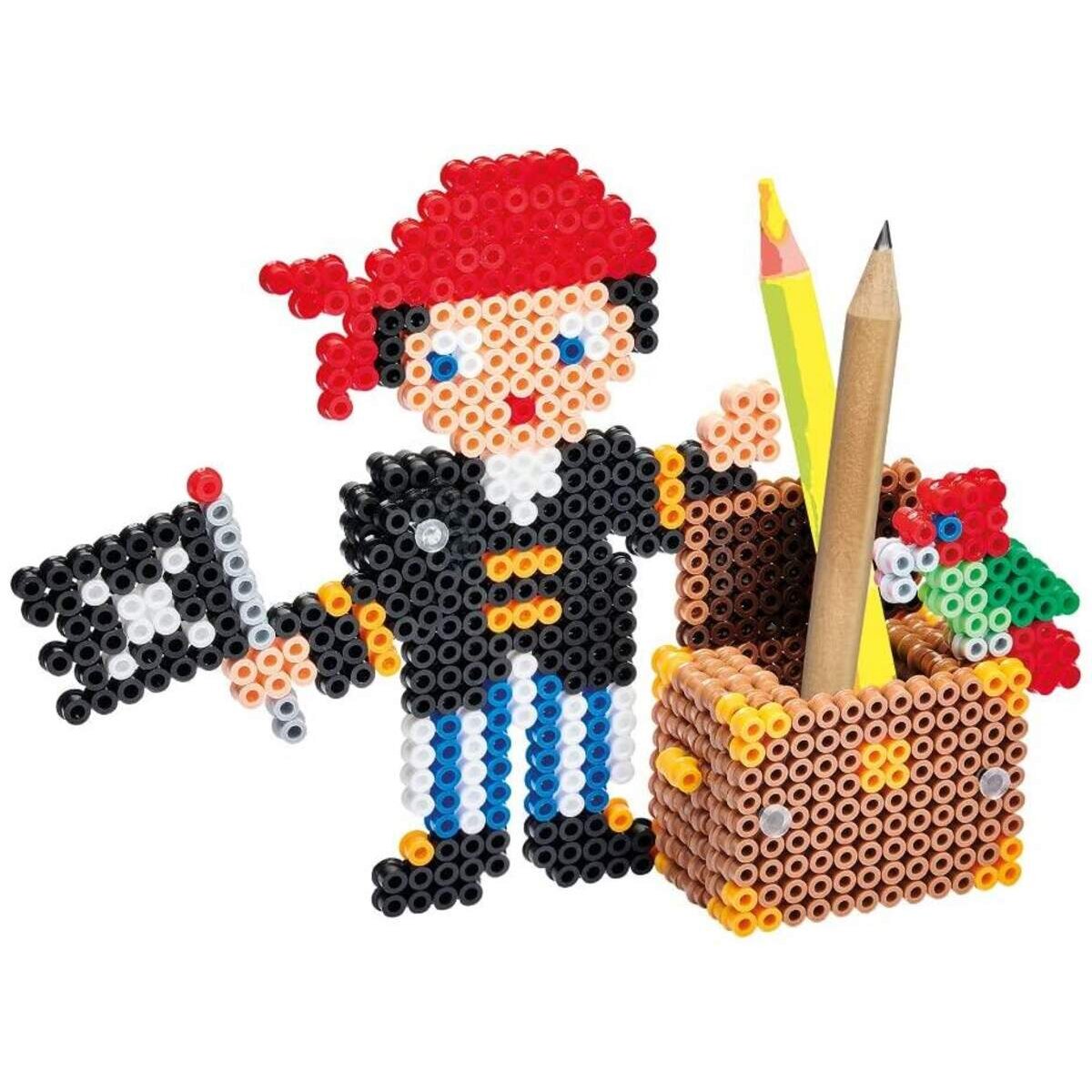 Hama Bügelperlen Geschenkset Piraten mit ca. 2.500 bunten Midi Bügelperlen mit Durchmesser 5 mm