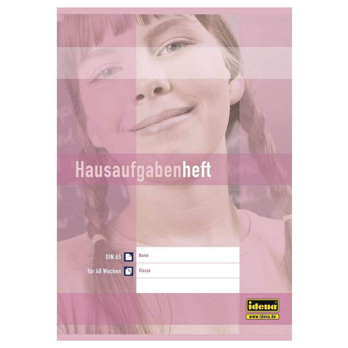 Idena Hausaufgabenheft A5, liniert, 48 Wochen, Motiv Mädchen