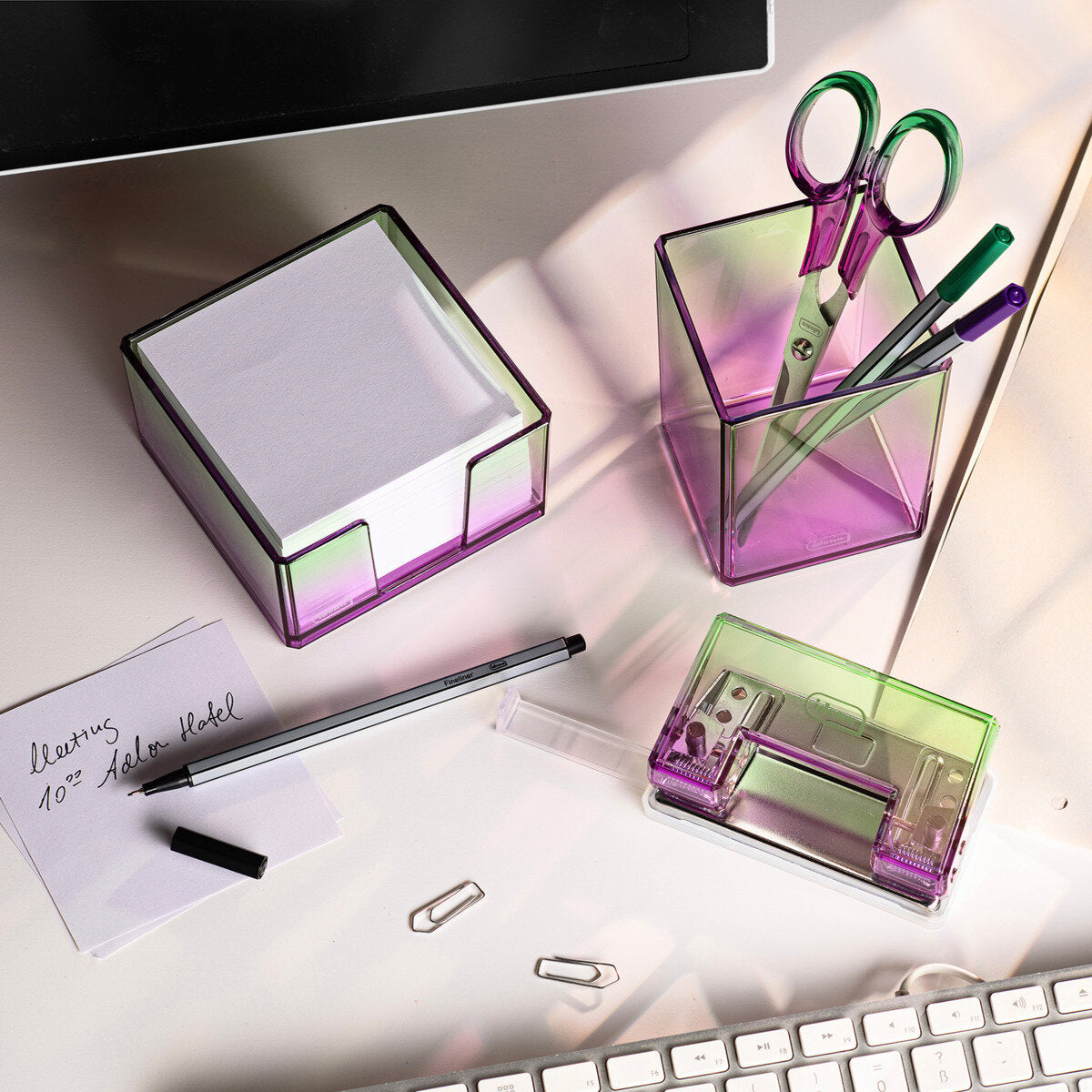 Idena Locher Bicolor bis zu 10 Blätter lila grün 113 x 60 x 52 mm