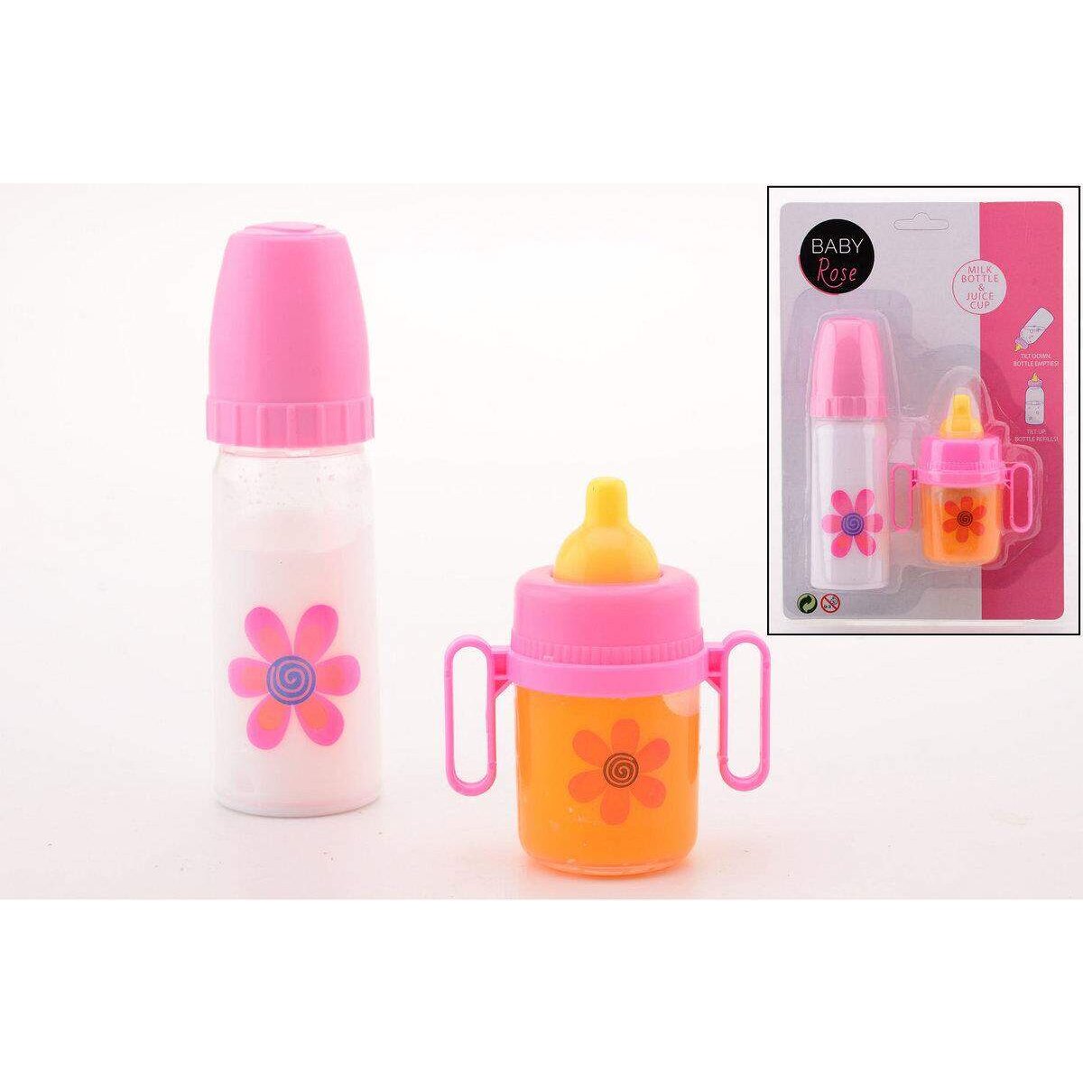 Johntoy Baby Rose Puppen-Trinkflaschen, 2 Stück