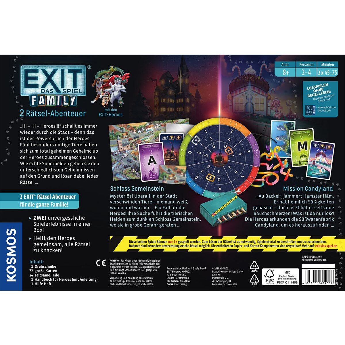 KOSMOS EXIT® Das Spiel Family: Schloss Gemeinstein/Mission Candyland