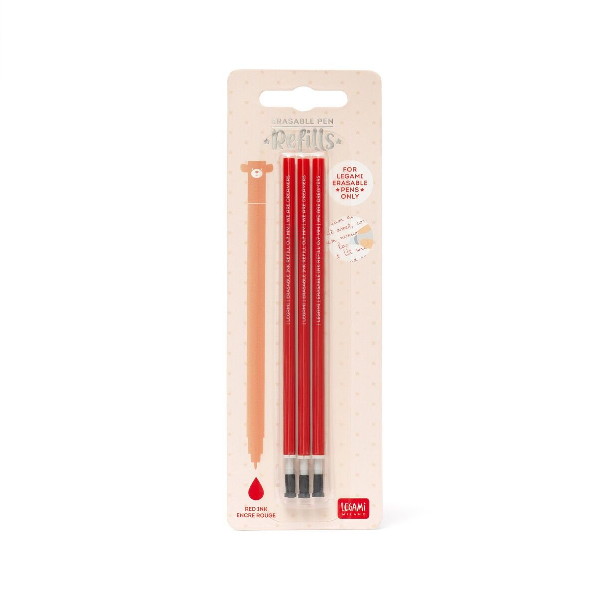 Legami Ersatzmine für löschbaren Gelstift - Erasable Pen, rot