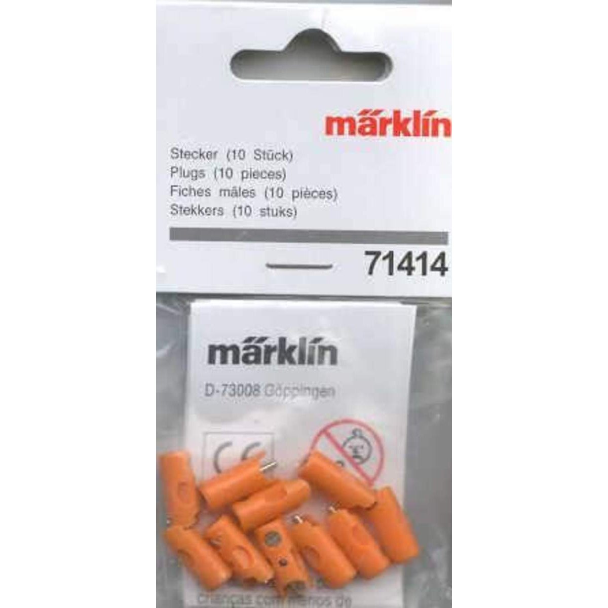 Märklin Stecker orange, 10 Stück