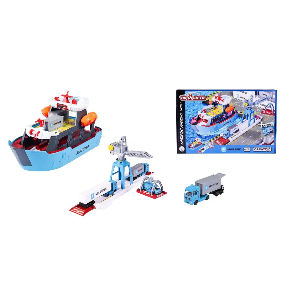 Majorette Creatix Logistic Freight Ship+1 vehicle