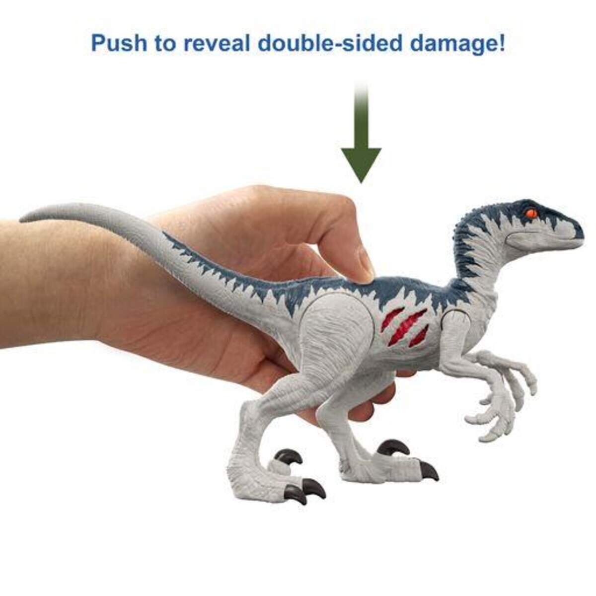 Mattel Jurassic World Extreme Damage Feature Dino, 1 Stück, 7-fach sortiert