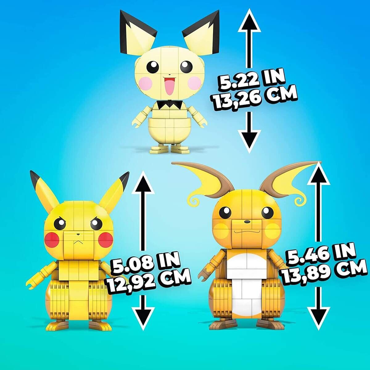 Mattel Mega Construx Pokemon Trio (Pichu, Pikachu, Raichu)