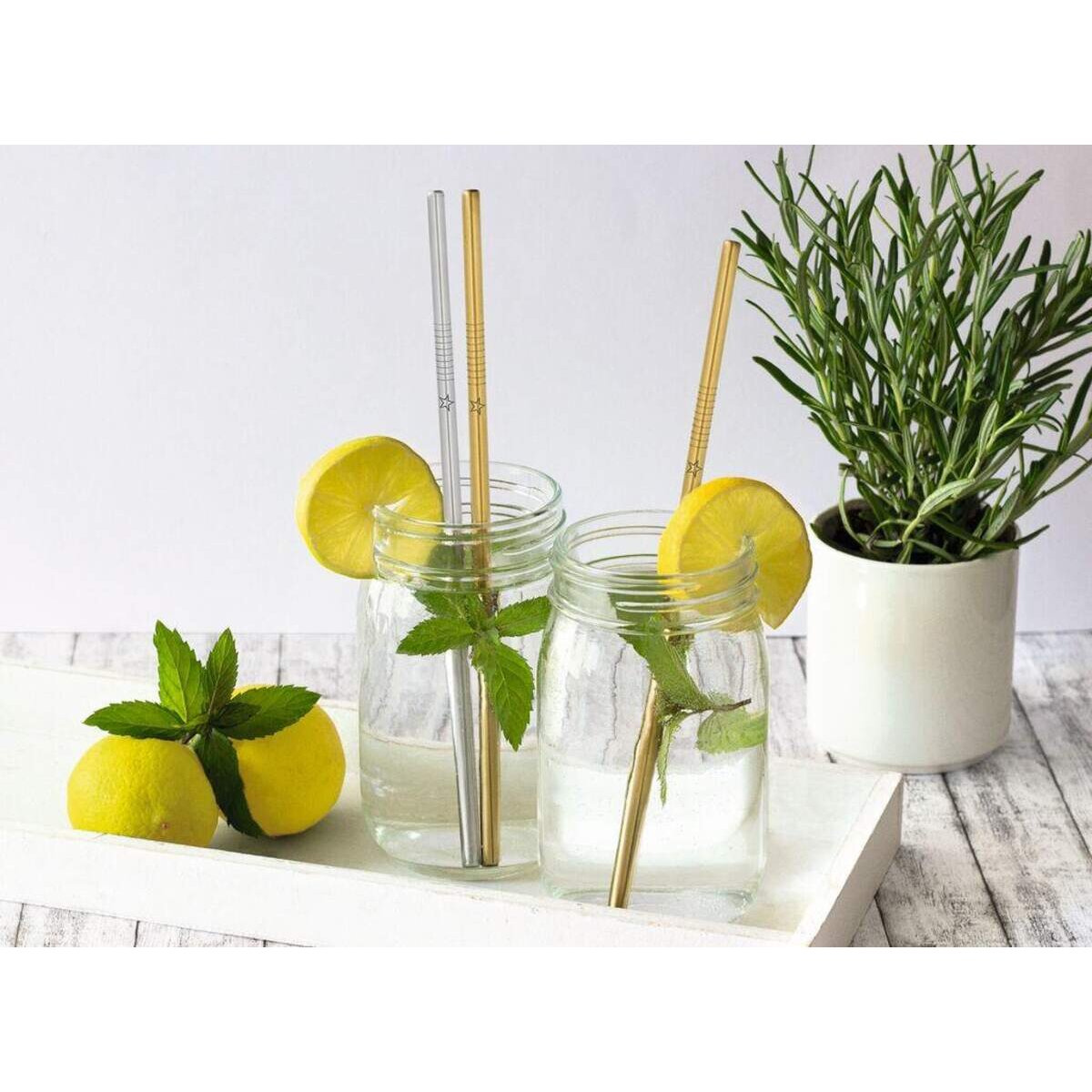 moses. cook & STYLE Metallstrohhalme silber & gold, 8 Stück