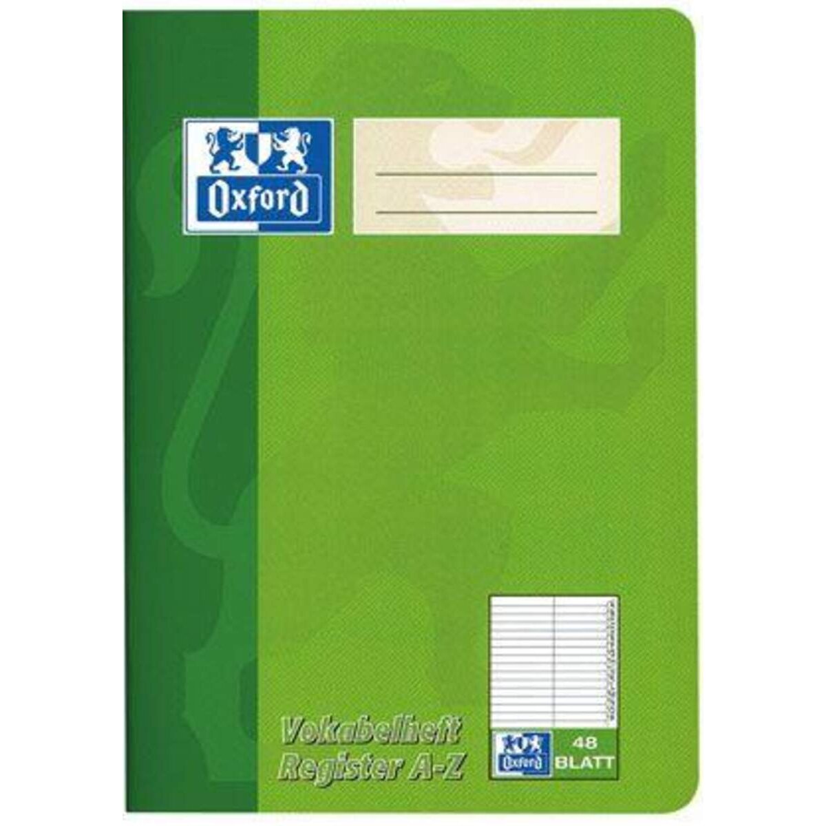 Oxford Vokabelheft A5 mit Register A-Z, 48Blatt, SCRIBZEE®