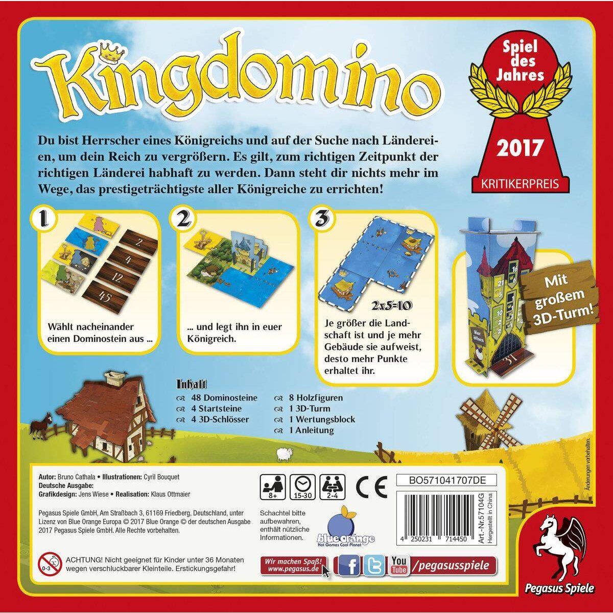 Pegasus Spiele Kingdomino Revised Edition Spiel des Jahres 2017