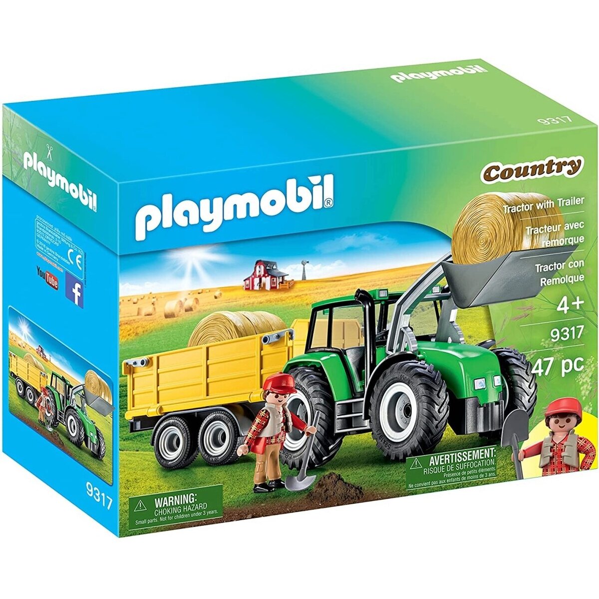 PLAYMOBIL® 9317 Traktor mit Anhänger Country Landmaschine mit Schaufel –  Hartfelder Spielzeug