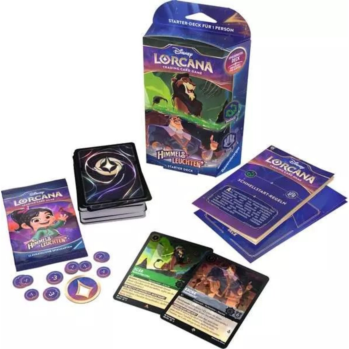 Ravensburger Disney Lorcana: Himmelsleuchten - Starter Deck Smaragd und Stahl (Deutsch)