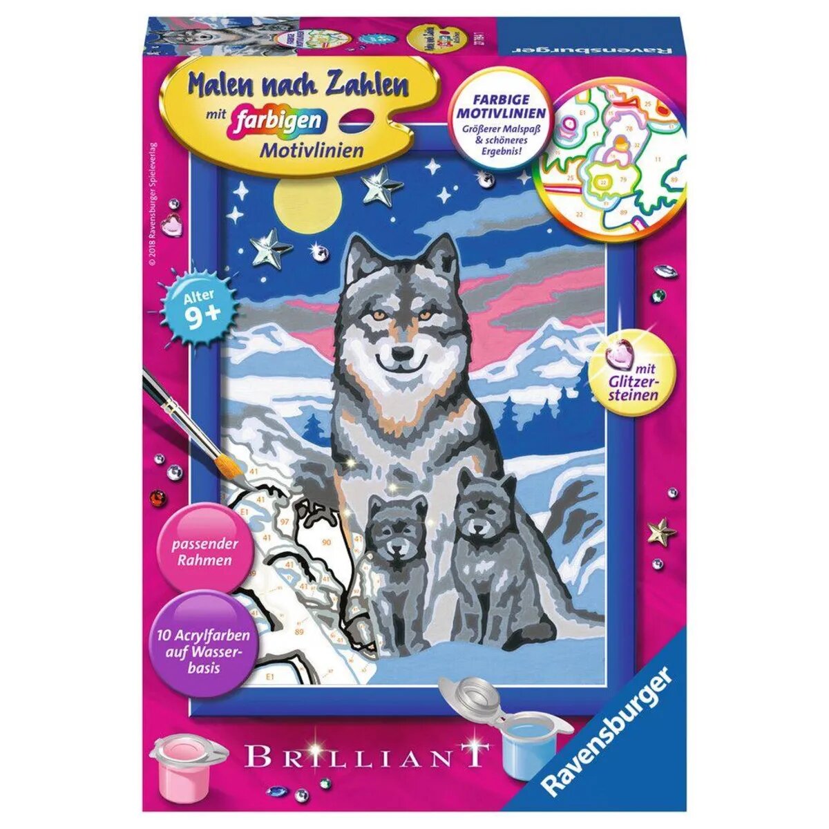 Ravensburger Malen nach Zahlen Süße Wolfsfamilie