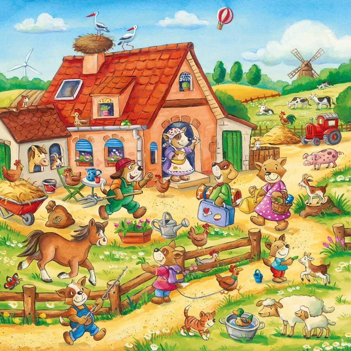 Ravensburger Puzzle - Ferien auf dem Land, 3 x 49 Teile