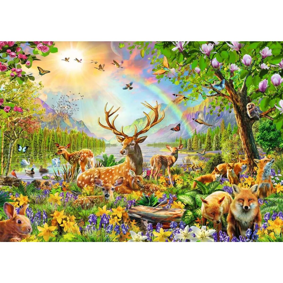 Ravensburger XXL Puzzle - Anmutige Hirschfamilie, 200 Teile