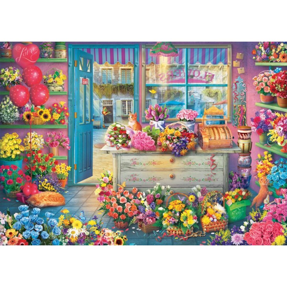 Schmidt Spiele Puzzle - Bunter Blumenladen, 1000 Teile