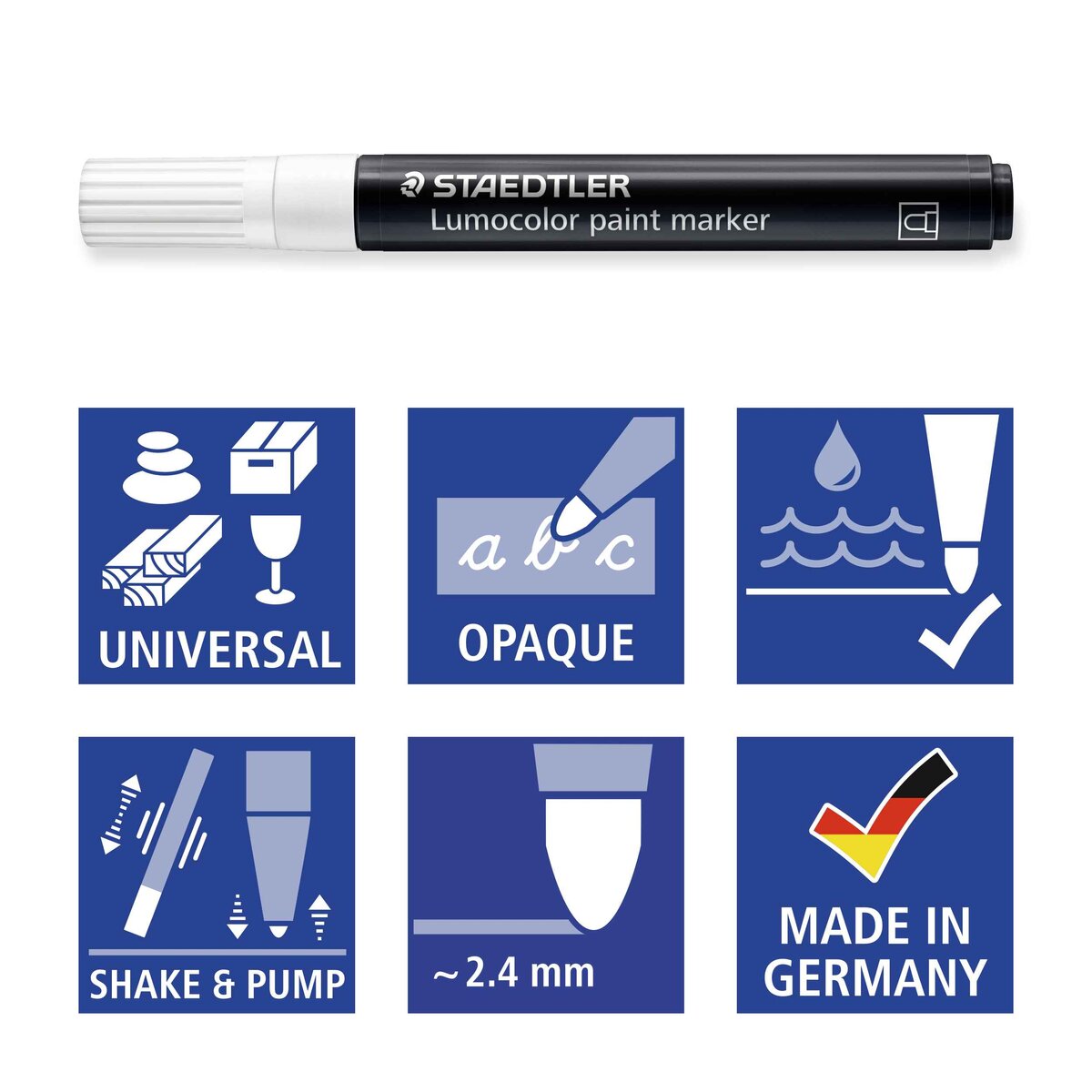 STAEDTLER® Lumocolor® 349 Acryl-Marker, Rundspitze, weiß