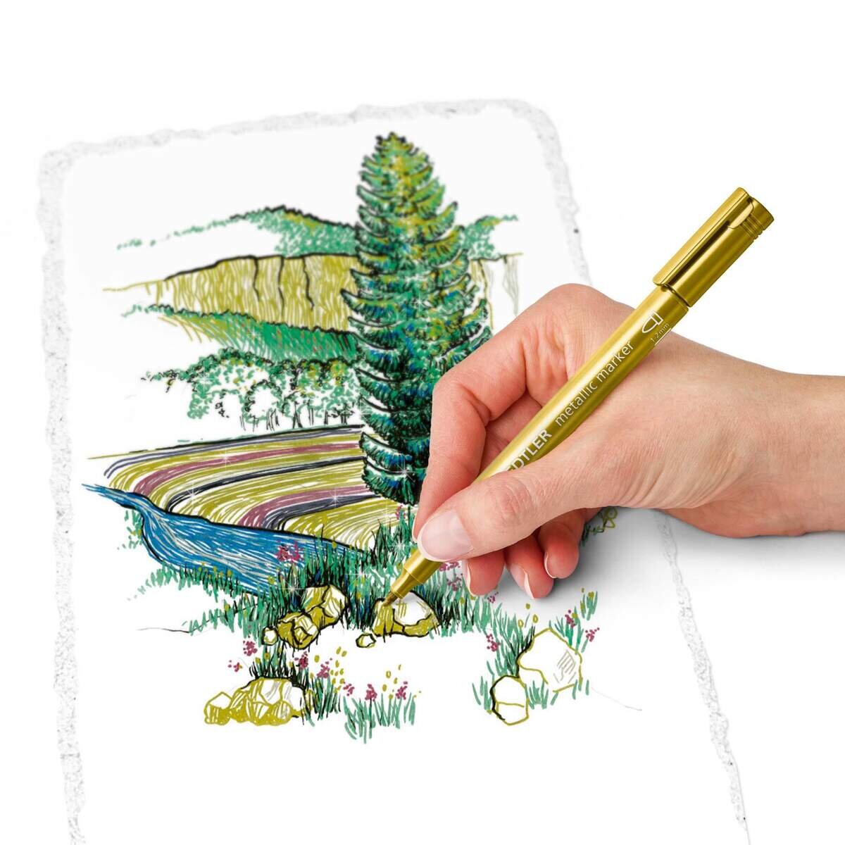 STAEDTLER® Metallic Marker 6 Stück + Pigment Liner