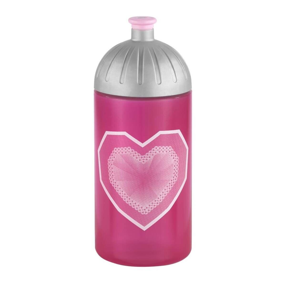 Step by Step Trinkflasche 0,5 Liter Glitter Heart, Pink