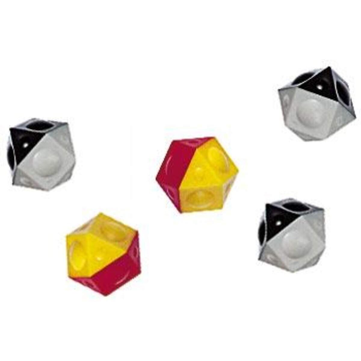 TIPP-KICK Ersatzbälle schwarz-weiß und rot-gelb, 12-eckig, 5 Stück