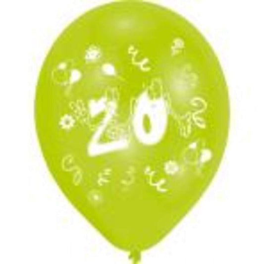 amscan Ballon Zahl "20" 8 Stück bunt