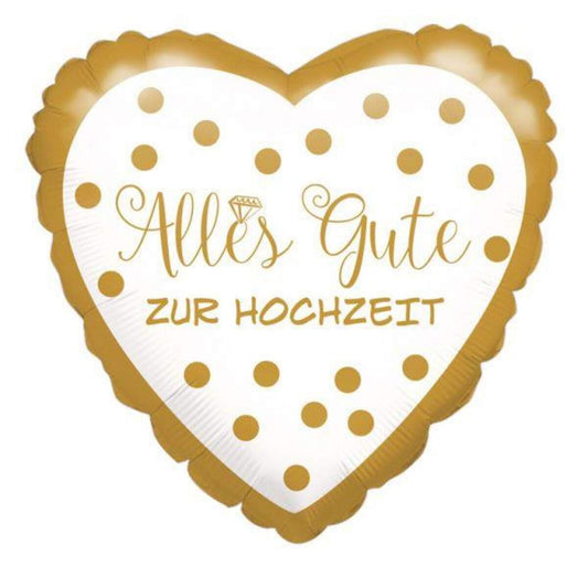 amscan Folienballon Alles Gute zur Hochzeit, gold