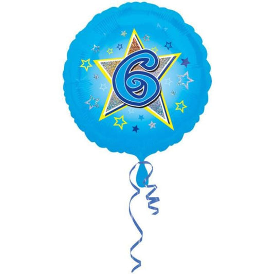 amscan Folienballon Blue Star 6 holographic