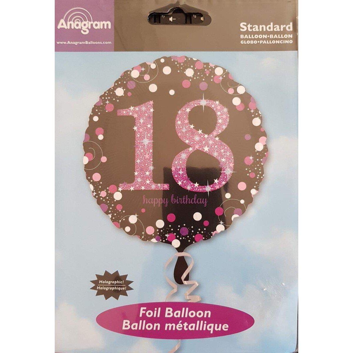 amscan Folienballon Happy Birthday 18 holographic