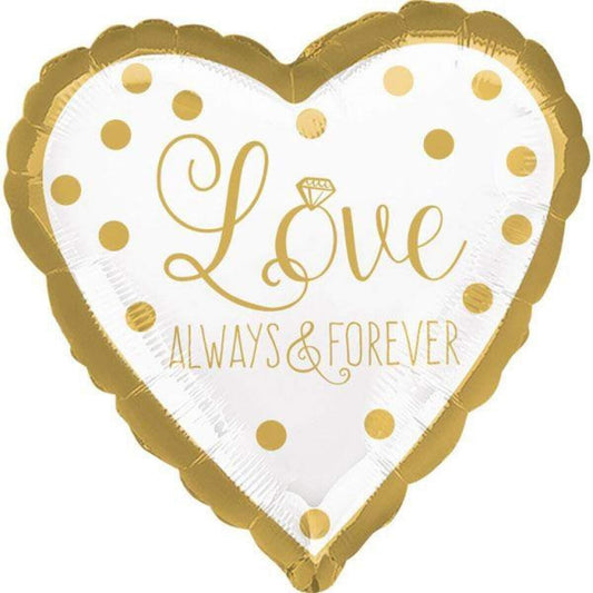 amscan Folienballon Love always and forever, gold