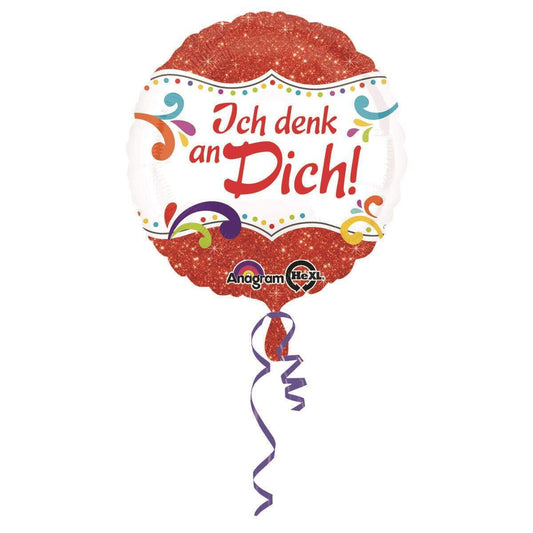 amscan Folienballon Sprüche Ich denk an Dich!