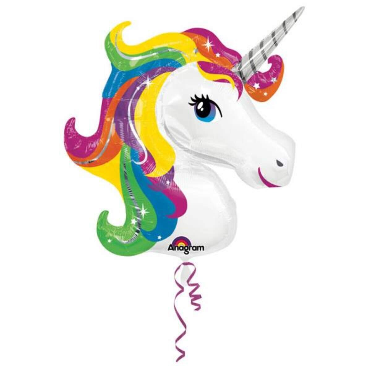 amscan Folienballon Super Shape Einhorn Rainbow 83x73cm