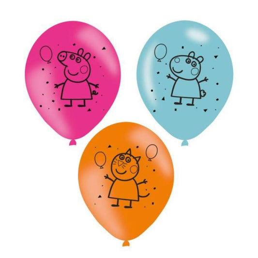 amscan Latex Luftballons 23cm Peppa Pig, 6 Stück