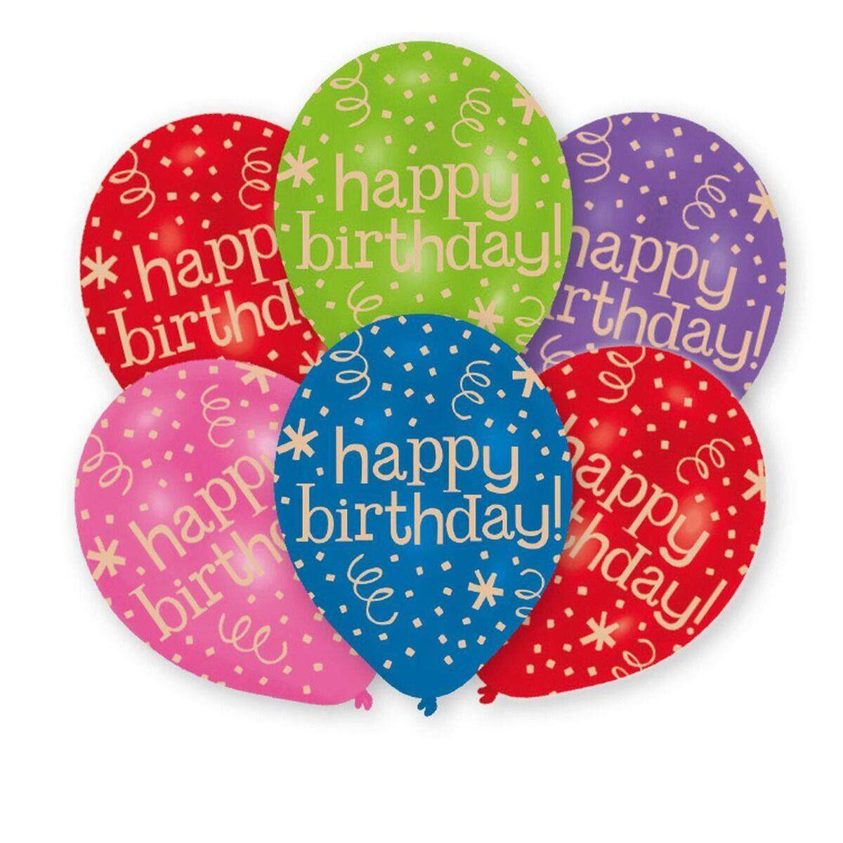 amscan Latexballons Happy Birthday, Rot 6 Stück