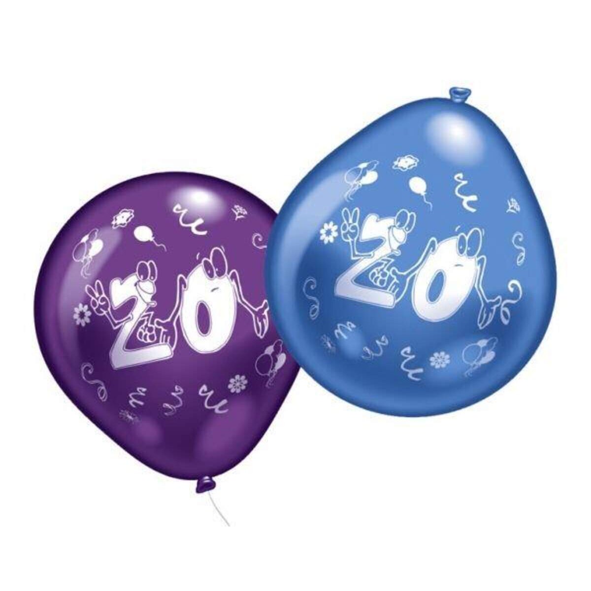 amscan Luftballons mit Zahl "20" 10er