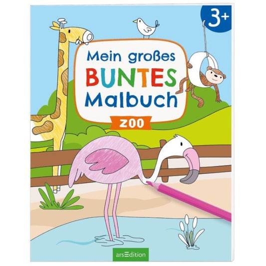 ars Edition Großes buntes Malbuch: Zoo