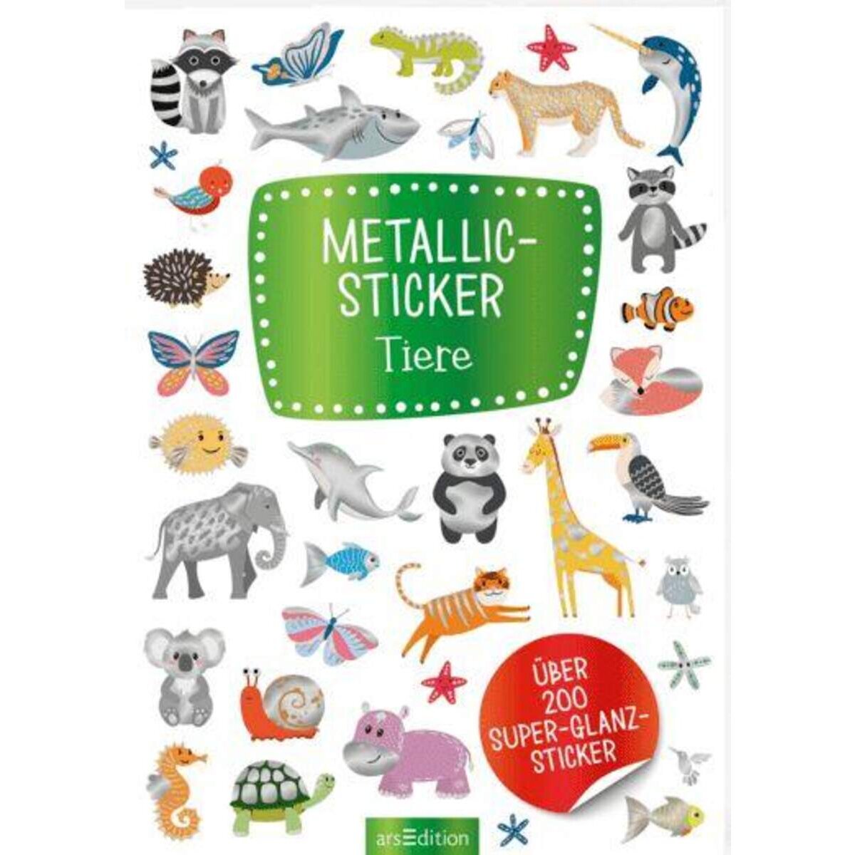 ars Edition Stickerheft Metallic Sticker Tiere