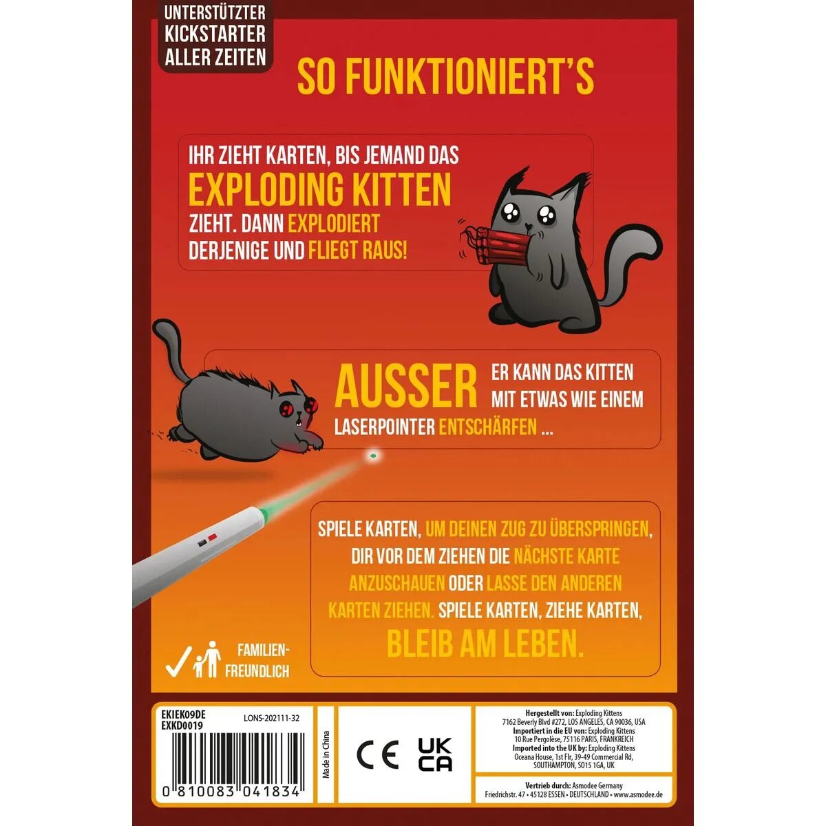 Asmodee Exploding Kittens 2-Spieler-Edition