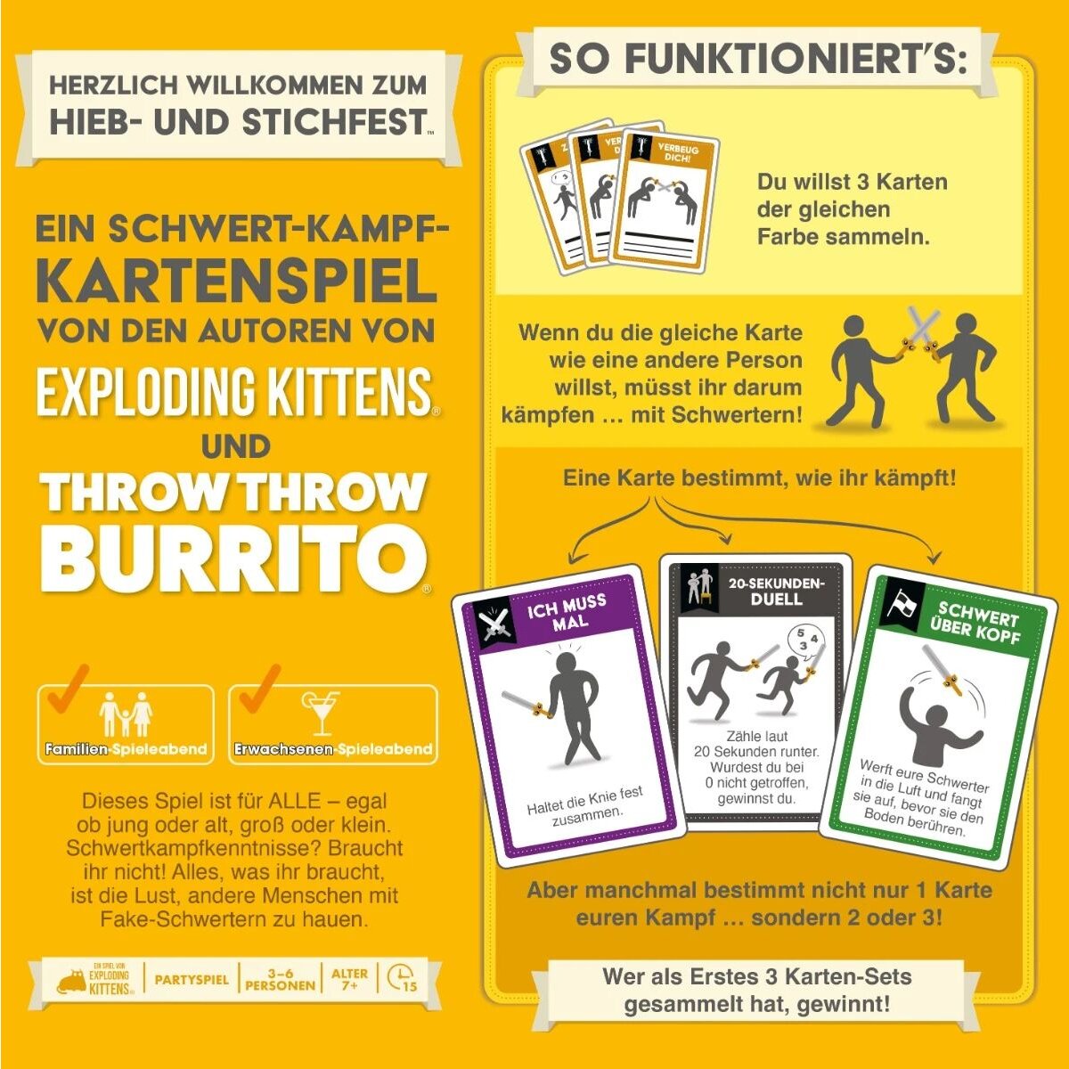 Asmodee Exploding Kittens Herzlich Willkommen zum Hieb- und Stichfest