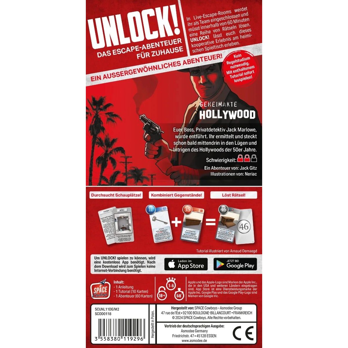 Asmodee Space Cowboys Unlock! Geheimakte Hollywood