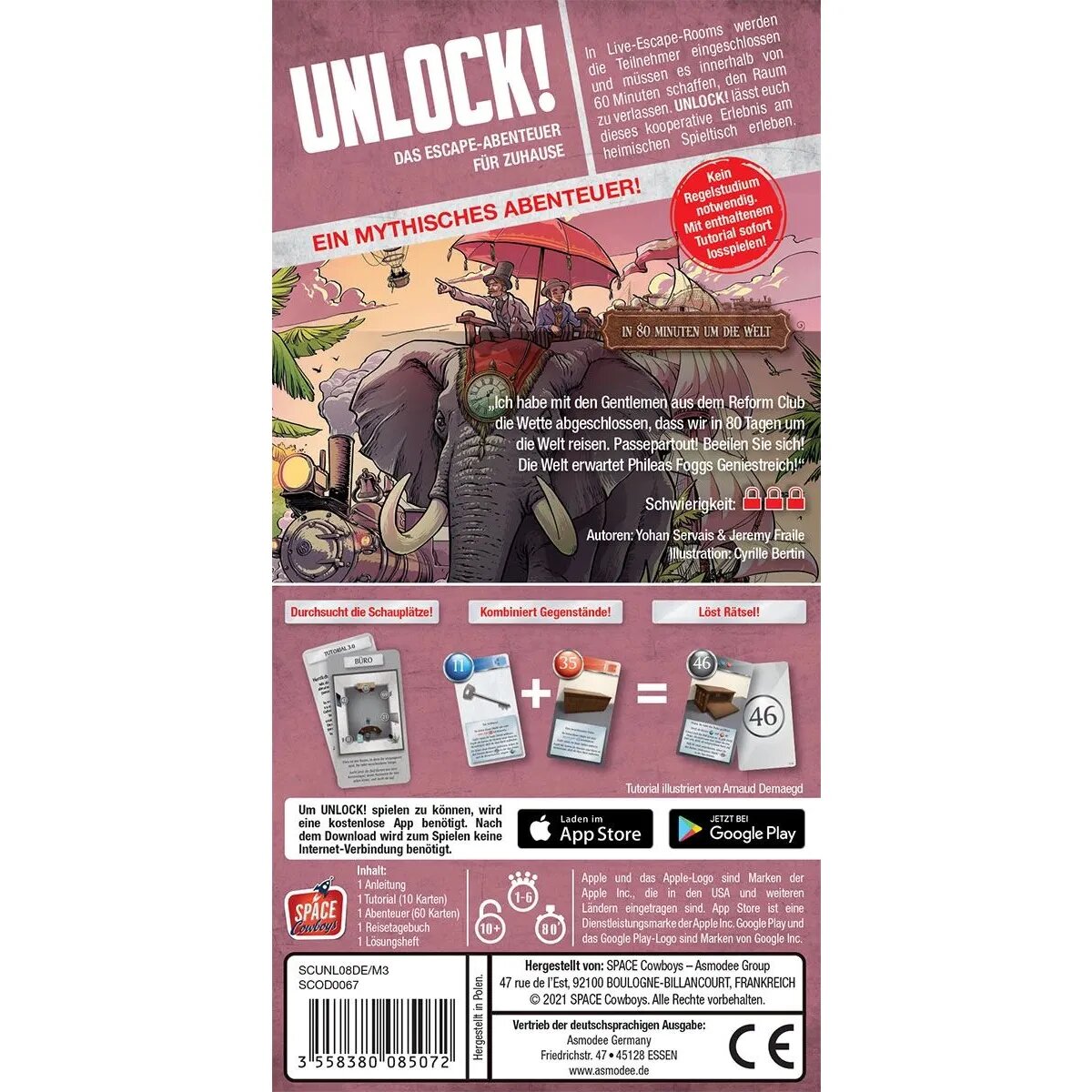 Asmodee Space Cowboys Unlock! In 80 Minuten um die Welt (Einzelszenario)