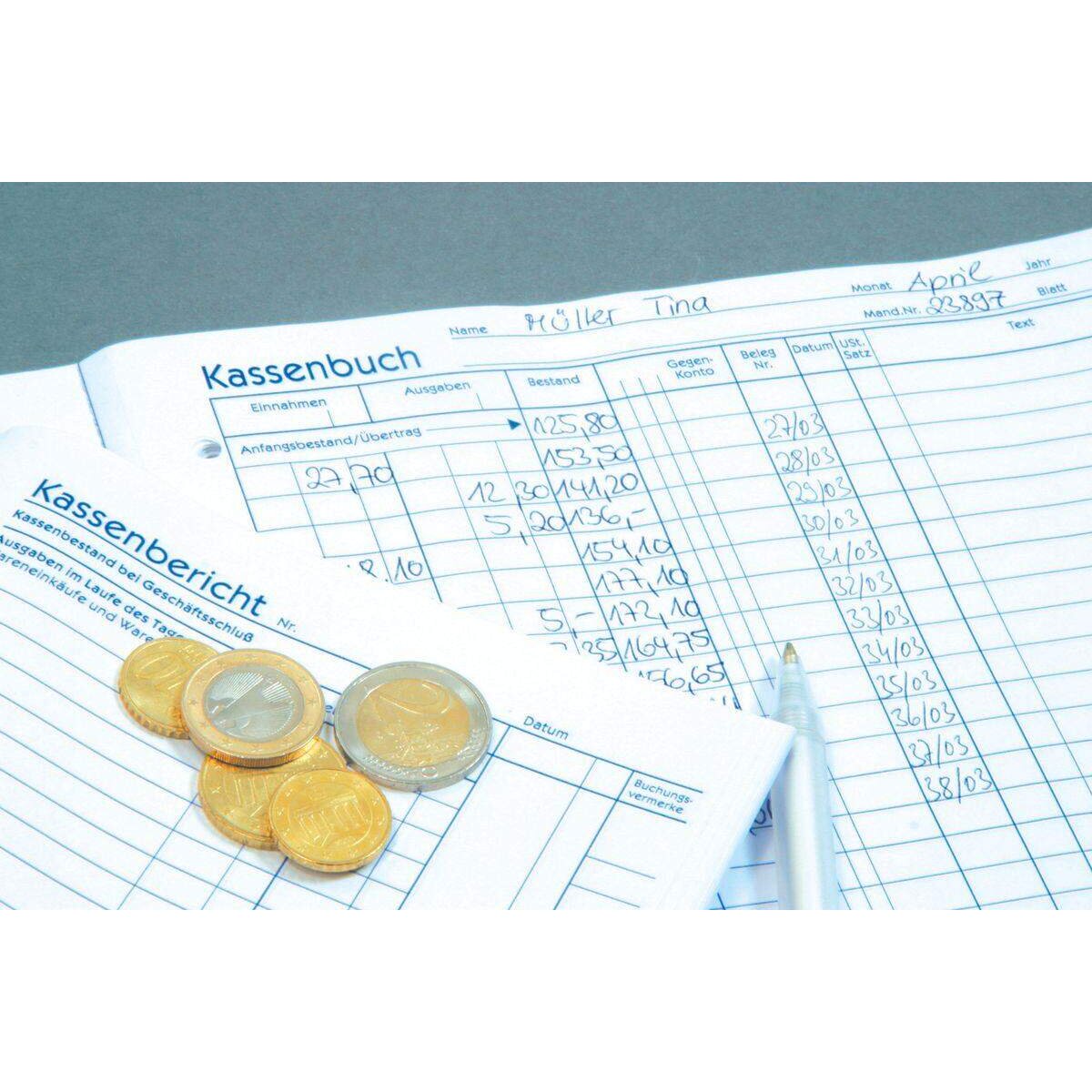 Avery Zweckform 1756 Kassenbuch, A4, EDV-gerecht, selbstdurchschreibend, 2x40 Blatt