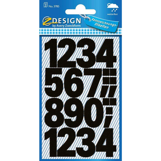 Avery Zweckform 3785, Zahlen Etiketten, Zahlen 0-9, 48 Aufkleber