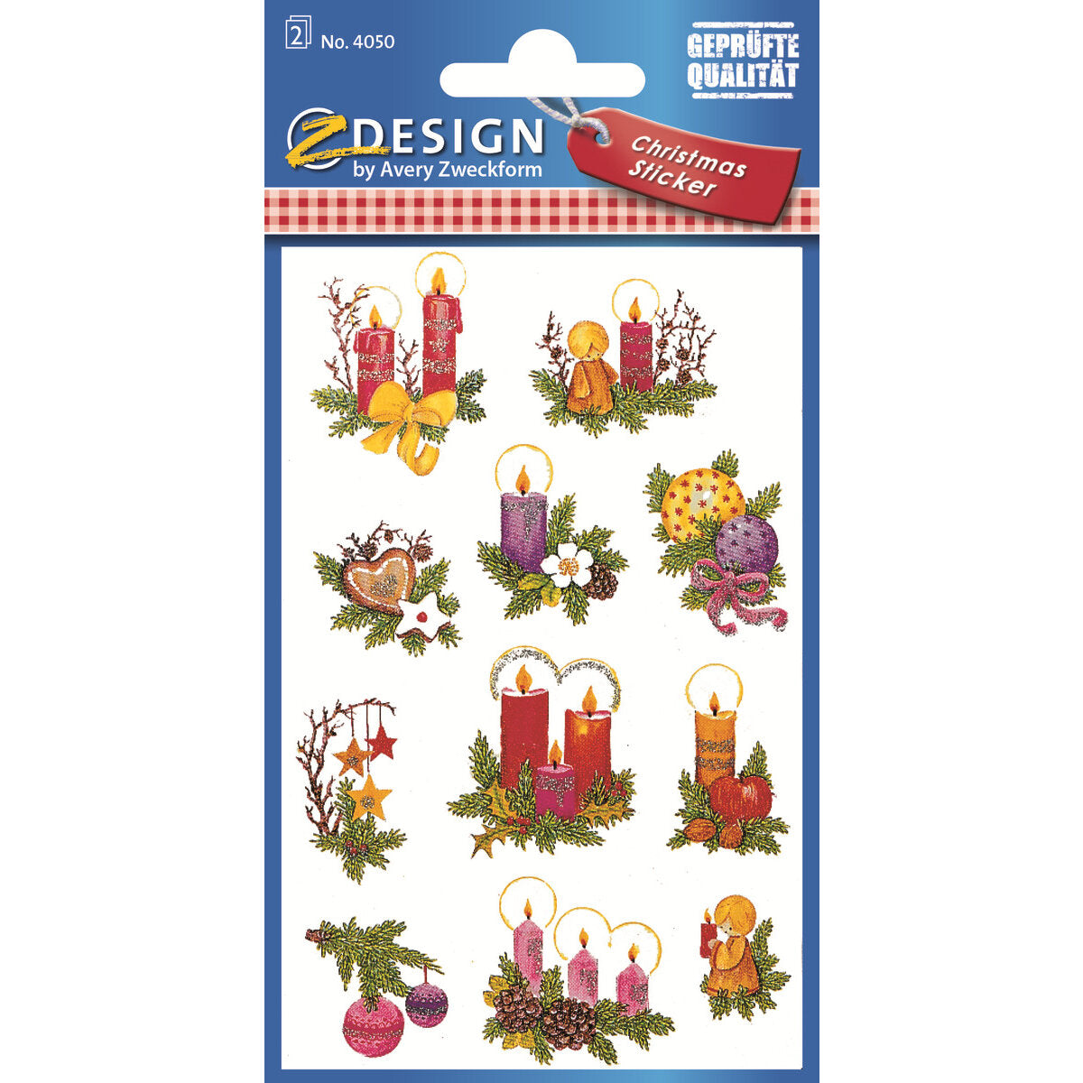 Avery Zweckform Z-Design 4050 Weihnachtssticker, Gestecke, 2 Bogen/22 Sticker